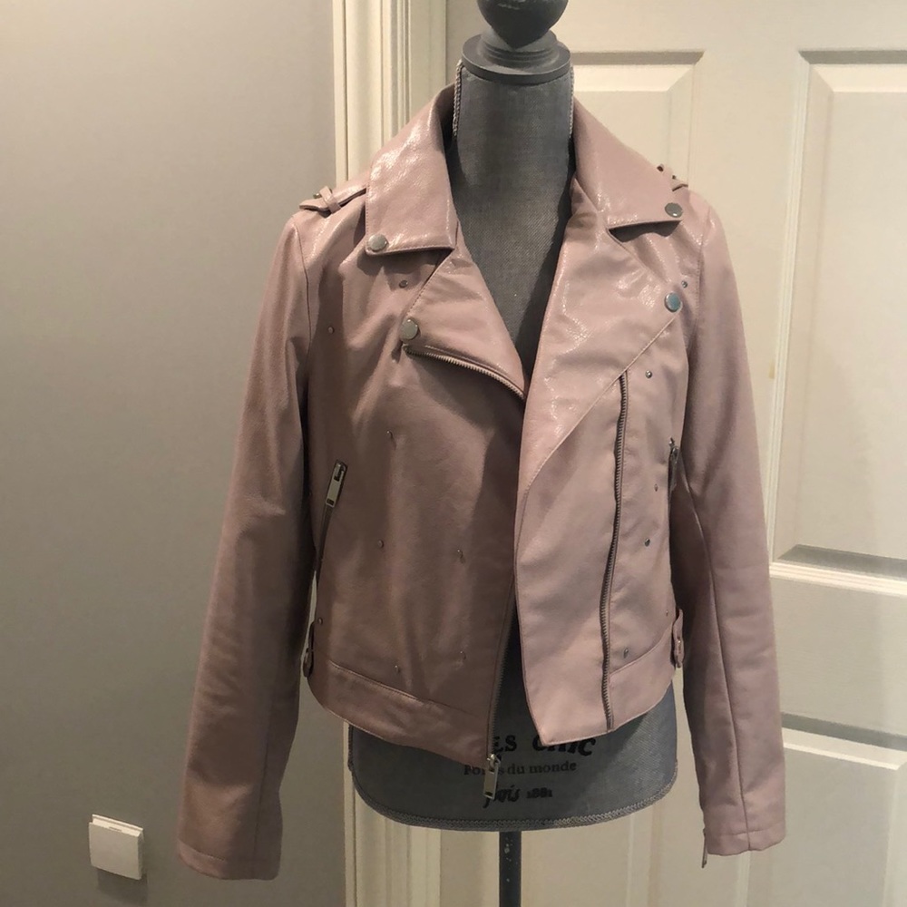 French Connection pinks studded motorcycle jacket